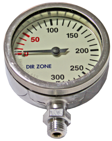 Manometer, DZ, 52mm, 0-300bar (met logo)