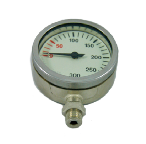 Manometer, DZ, 63mm, 0-300bar (geen logo)