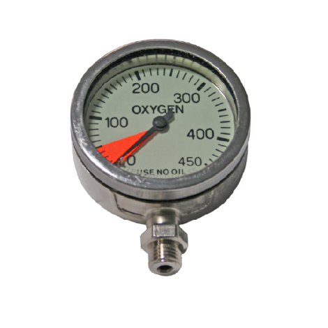 Manometer, DZ, 63mm, 0-450bar, Oxygen